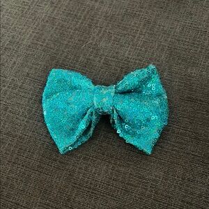 Sparkling Blue Sequin Bow for Kids